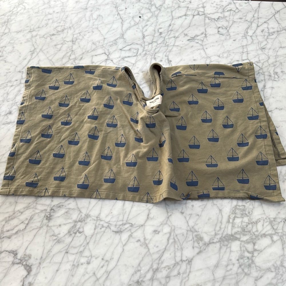 Bobo Choses girls organic cotton jersey boat print poncho cover up Sz 6/7